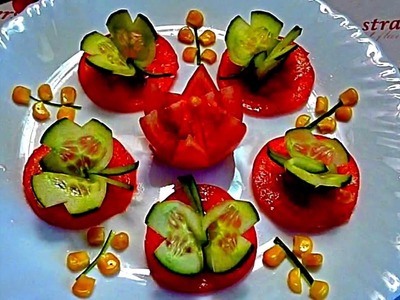 HOW TO MAKE CUCUMBER GARNISH BUTTERFLY - ART IN CUCUMBER & VEGETABLES CARVING -  CUTTING DESIGN