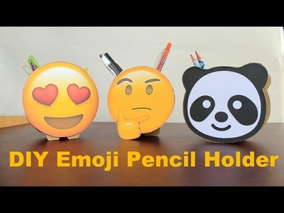 How To Make DIY Emoji Pencil Holder From Cardboard - DIY Emoji Pencil Holder