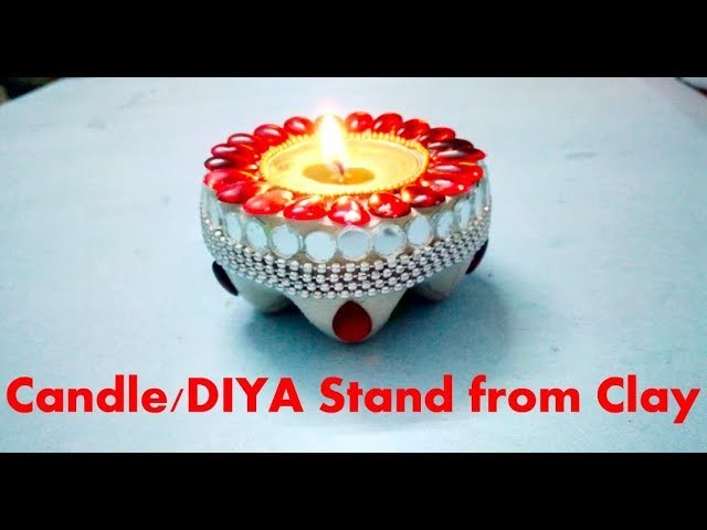 How to make Diya.Candle stand from Shilpkar Clay || Diwali Special Home decor || Diy 4