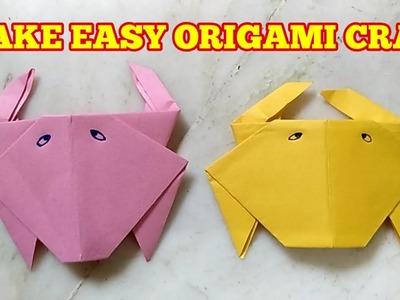 How to make easy origami paper crab. Easy paper toy for kids