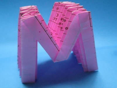 How to make paper alphabet letters "M" ? origami alphabet.