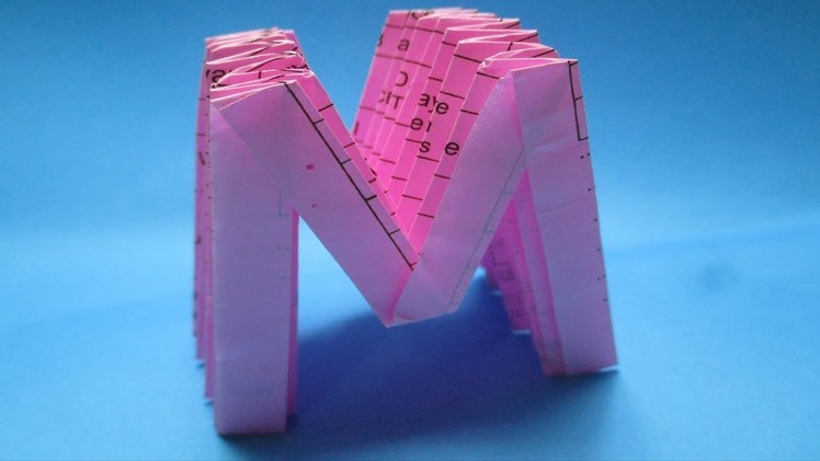 How to make paper alphabet letters "M" ? origami alphabet.