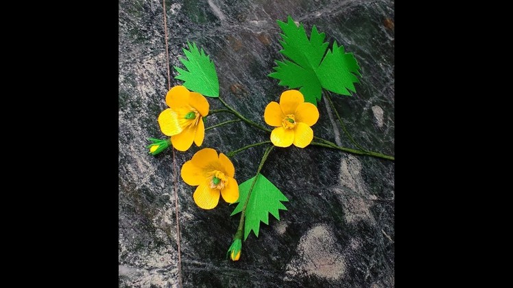 How to make Paper Flowers Buttercup. Ranunculus acris ( flower # 199)