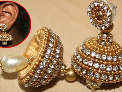 How to make Partywear Jhumkas with Gold & Ball Chain || New Partywear Earrings for Girls #Jhumkas