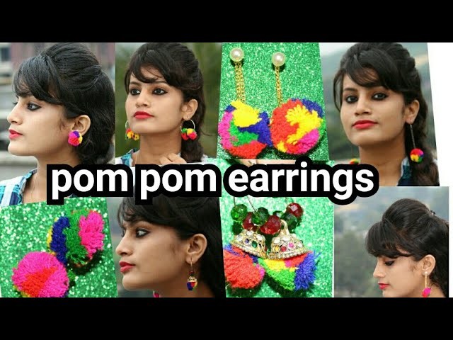 How to make pom earrings
DIY POM POM EARRINGS|6 easy ways in Hindi at home