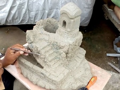 How to make Tree pot like ancient Temple