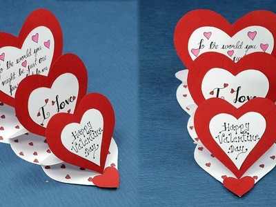 How to Make Triple Easel Heart 'I Love You' Card by hand made