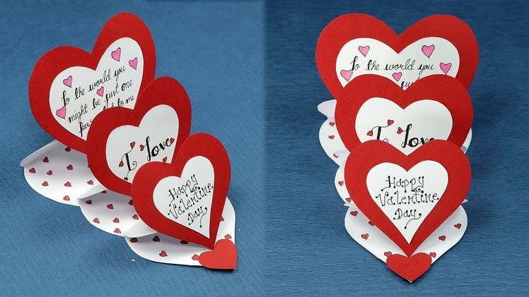 How to Make Triple Easel Heart 'I Love You' Card by hand made