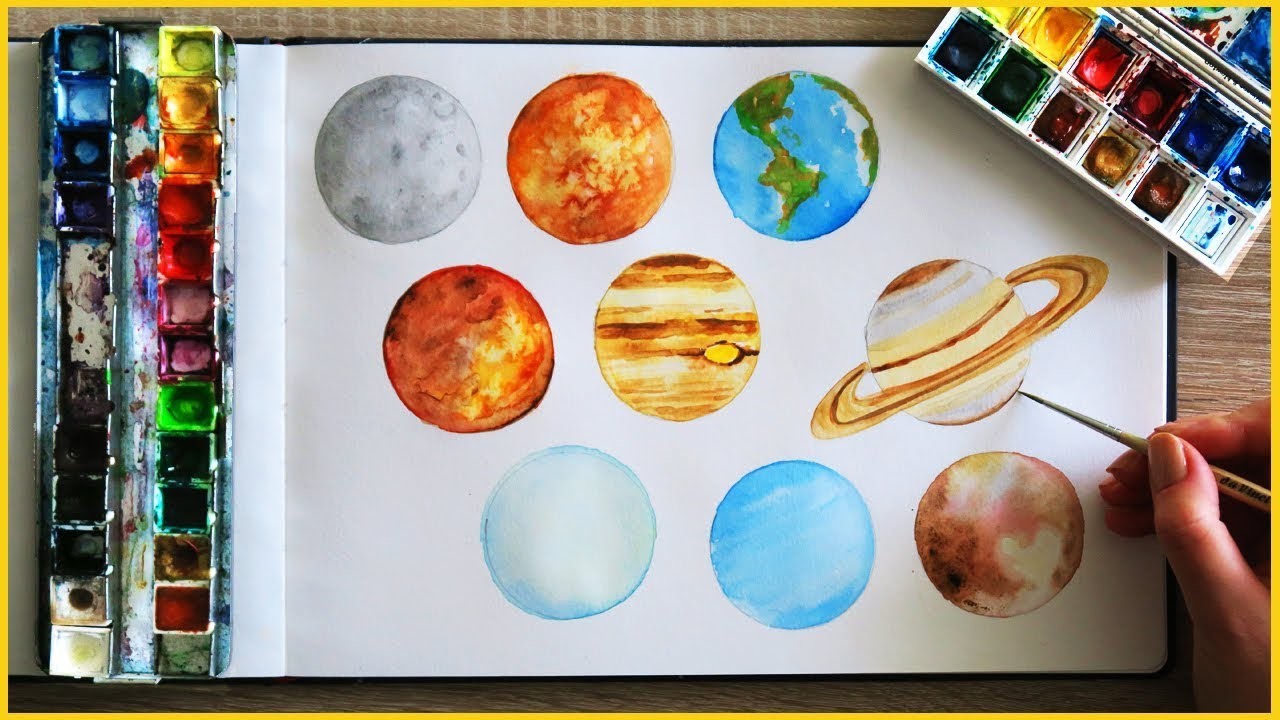 How To Paint Planets With Watercolor Art Journal Thursday Ep 15   How To Paint Planets With JVCz O 