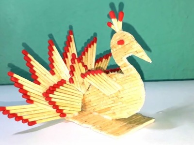 Matchstick art : How to make Matchstick peacock.peacock making from matchstick.wonderful match craft