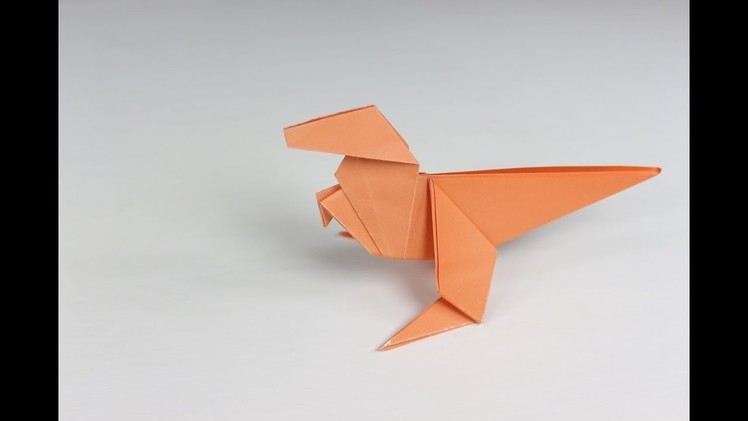 ORIGAMI T REX; How to Make an Easy Paper Origami Dinosaur Origami Velociraptor