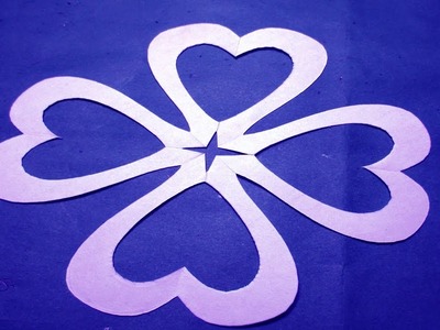 Paper Cutting.How to make paper cutting design Flowers? 4- kirigami-DIY Tutorial step by step.
