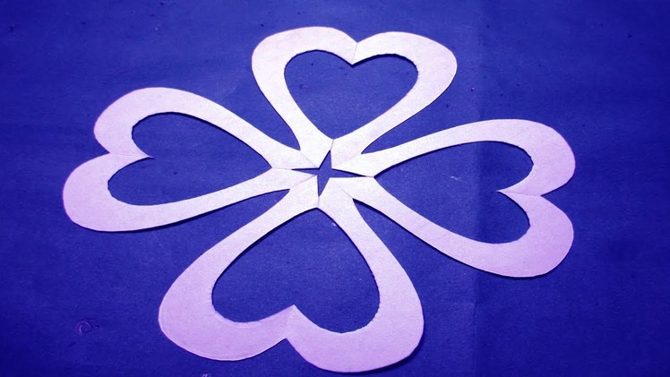 Paper Cutting.How to make paper cutting design Flowers? 4- kirigami-DIY Tutorial step by step.