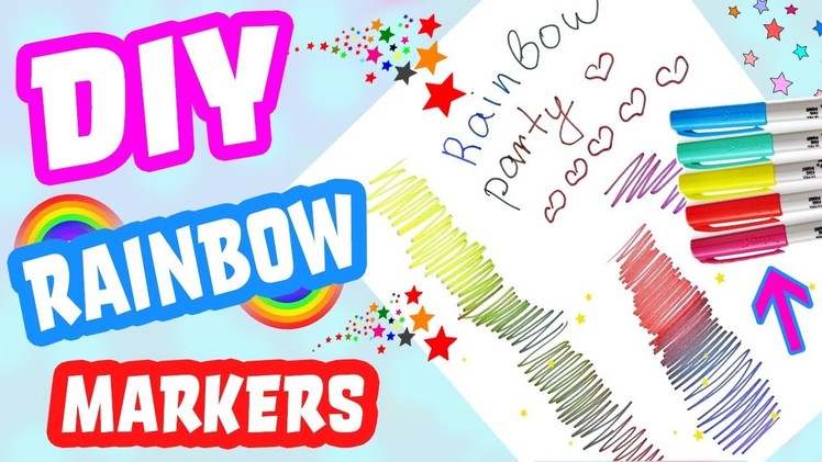Rainbow Color Markers DIY Crafts For Kids   How to Make a Rainbow Coloring Pen! Life Hacks