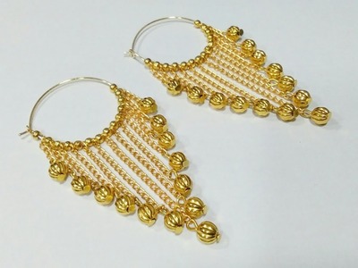 Simple And Easy Earrings In 5 Minutes. How To Make Designer Hangings. DIY. Jewelry Designs