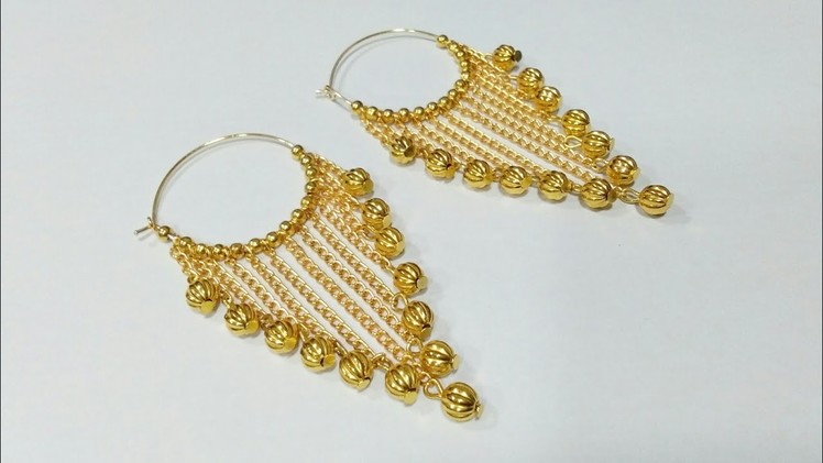 Simple And Easy Earrings In 5 Minutes. How To Make Designer Hangings. DIY. Jewelry Designs