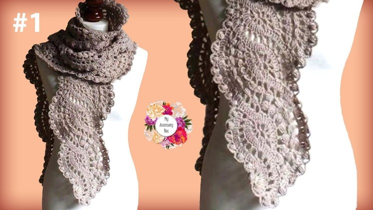 Wavy crochet lace scarf tutorial | Part 1