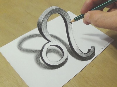 Zodiac Symbol - Drawing 3D Leo zodiac Icon - Trick Art with Pencils on Paper - VamosART