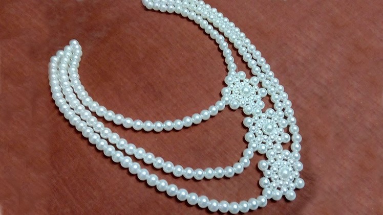 #11 How to Make Pearl Beaded Necklace || Diy || Jewellery Making