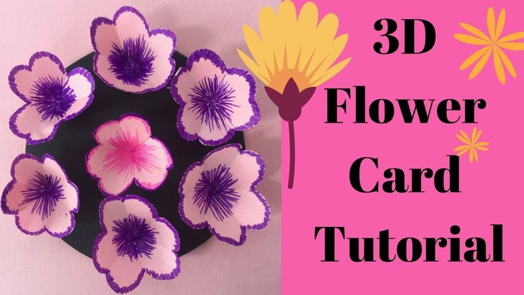 3D paper Flower Card | Paper Flower Card | DIY Flower Greeting card