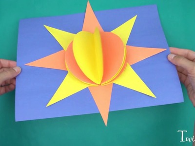 3D Paper Sun - Construction Paper Crafts for Kids!