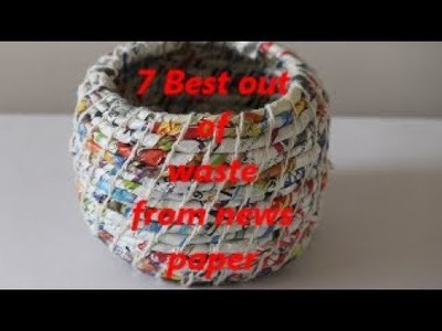 7 Best out of waste from News paper | easy crafts | Crafty Puja | DIY | 13