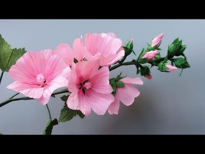 ABC TV | How To Make Lavatera Rosea Paper Flower From Crepe Paper - Craft Tutorial