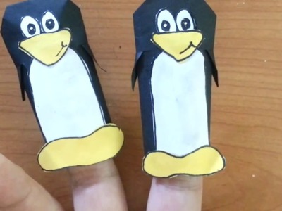Animal Finger Puppet out of Paper - Penguin This Time