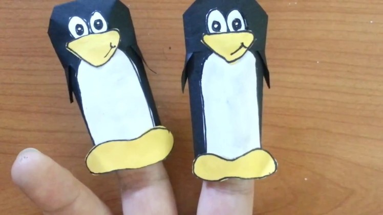 Animal Finger Puppet out of Paper - Penguin This Time