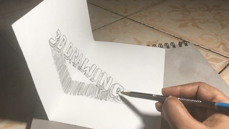 Art 3D drawing calligraphy | How to draw 3d Illusion of 3d art trick for kids.