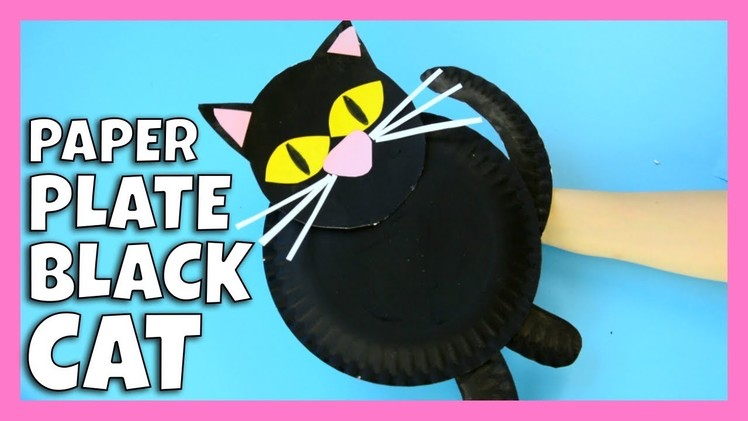 Black Cat Paper Plate - Halloween crafts for kids