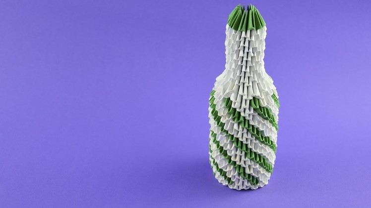 Bottle (vase) of paper Assembly 3D origami Tutorial