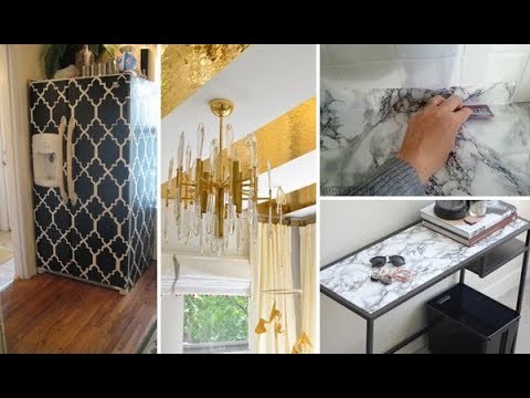 Contact Paper Decorating Ideas | DIY Marble Table & Desk | DIY Room, Apartment Kitchen