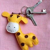 Cute Giraffe Animals Stuffed Felt Key Chain Key Ring With or Without Colorful Personalised Words Beaded Craft Kids Friend Gift Toys