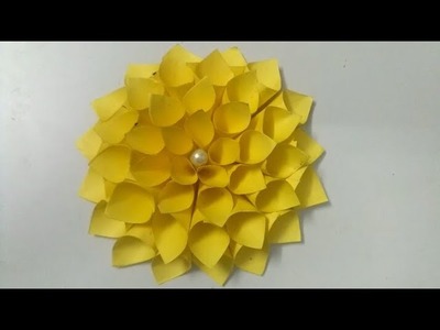 Dahlia paper flower-Method-1|Decoration flower|How to make dahlia flower|Wall decor