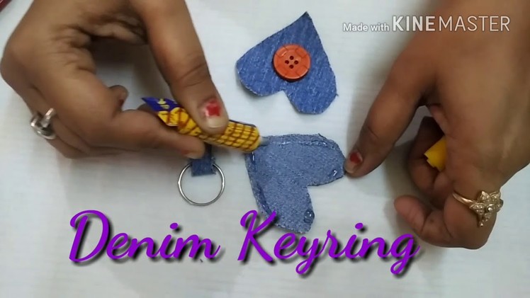 Different kind of keyrings #DIY #Pom Pom keyring #Denim keyring #Felt paper keyring