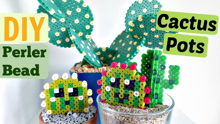 DIY Artkal.Perler Bead Cactus Pots and Coasters