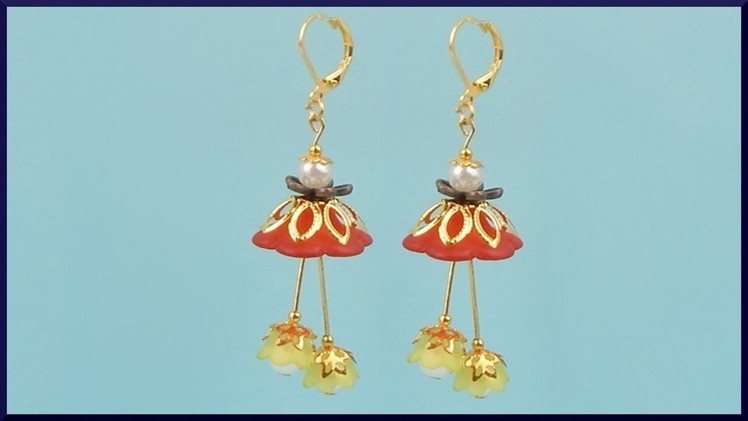 DIY | Blumen Perlenohrringe | Schmuck | Beaded acrylic flower earrings | Beadwork jewelry