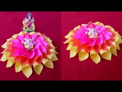 DIY.Diwali puja decoration idea.Dahlia flower. Paper dahlia flower.Home decoration idea.diwali decor