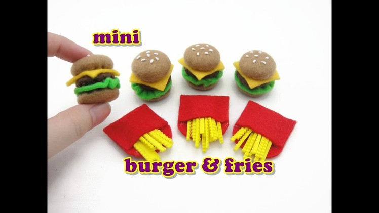 DIY Doll Accessories Mini Burger and Fries - Easy