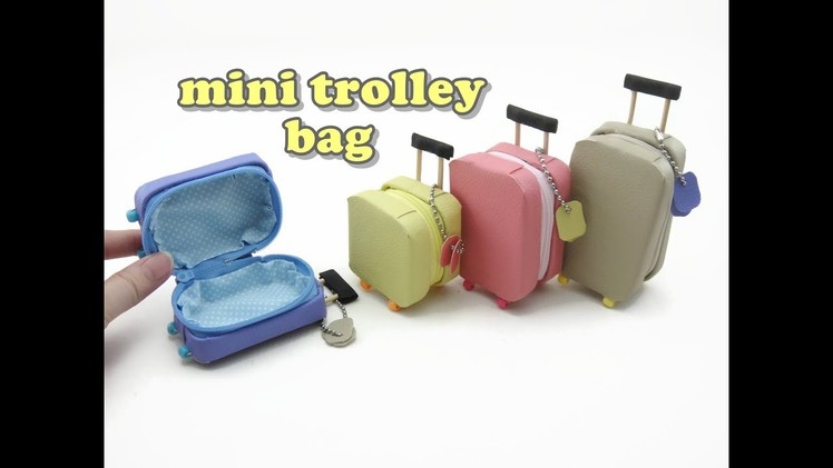 DIY Doll Accessories Mini Trolley Bag with Zipper