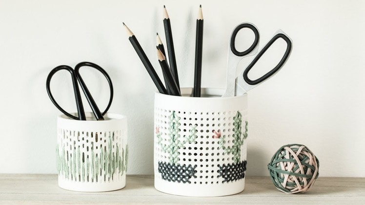 DIY : Embroidery on ceramics by Søstrene Grene