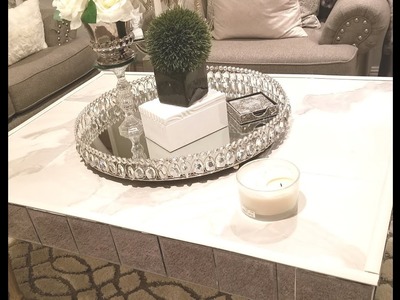 DIY GLAM MARBLE COFFEE TABLE:  No Contact Paper????