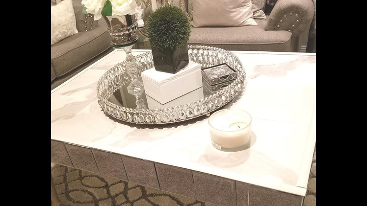 DIY GLAM MARBLE COFFEE TABLE:  No Contact Paper????