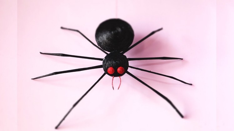 DIY Halloween Decorations | Huge Paper Spider from Newspaper | Little Crafties