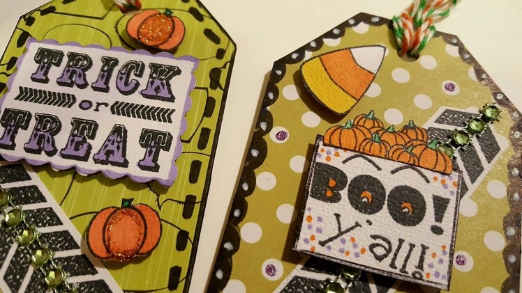 DIY HALLOWEEN GIFT TAGS USING CEREAL BOXES | PAPER CRAFTING