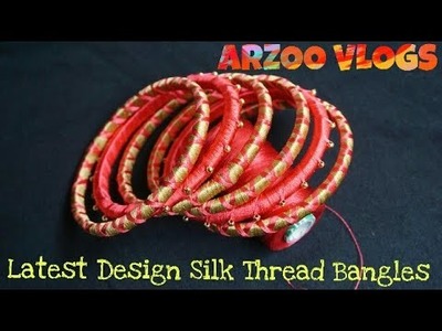 DIY | How to make cross Design with beads silk thread bangles | Recycle Old Bangles | ARZOO VLOGS