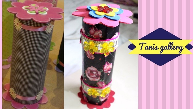 DIY Jewellery box with Pringles can - Recycled crafts from pringles cans