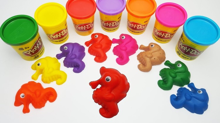 DIY Play Doh Seahorse Surprise Shapes Learn Colors Mary had a little lamb Nursery Rhymes