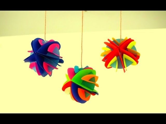 DIY Room. Wall Hanging Decor For X'mas.New year.Diwali ~ X'mas Tree Ornament ~ Tutorial . .